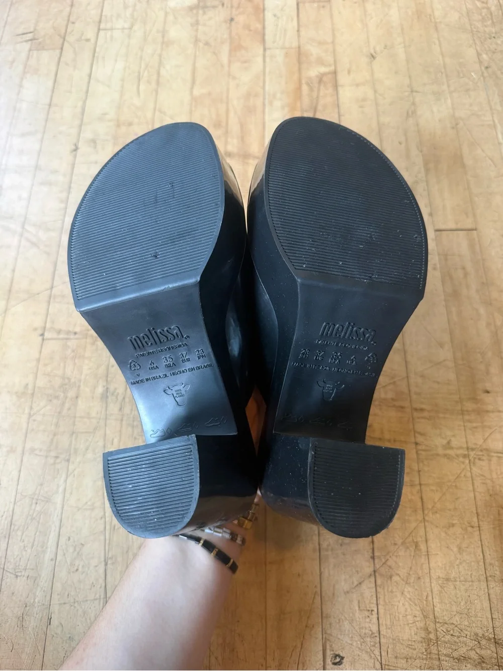 MELISSA Hype Jelly Platform Mules Sandals Heels Chunky Y2K Bratz Black US 6